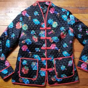 ANN CARSON large silk Christmas presents jacket